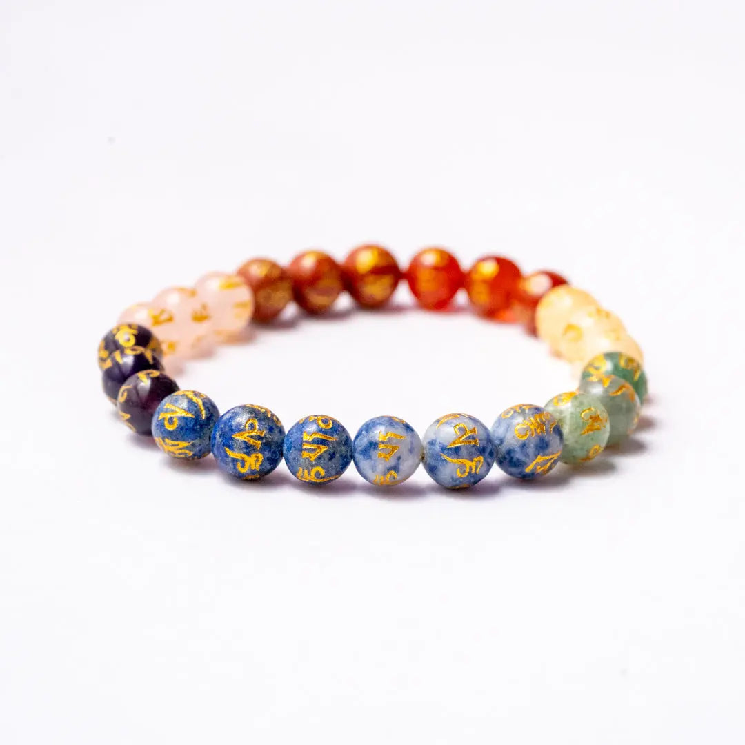 Buy Lava with Seven Chakra Natural Crystal Healing Bracelet Online in India  - Mypoojabox.in